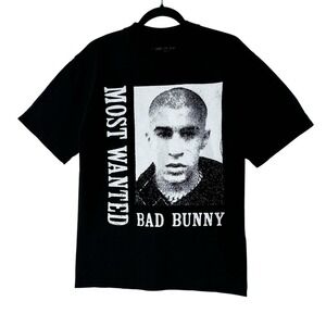Bad Bunny Most Wanted Tour Puerto Rico 2024 T-Shirt Small Black Official Merch